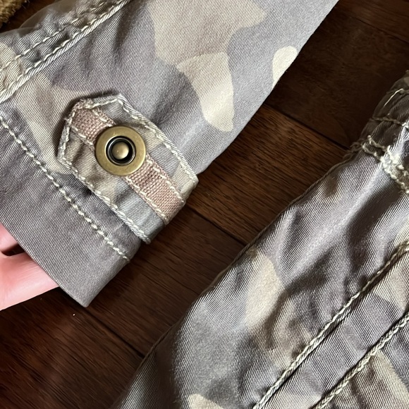 Olive Green Camo Military Cotton Anorak Jacket Coat - Picture 6 of 15